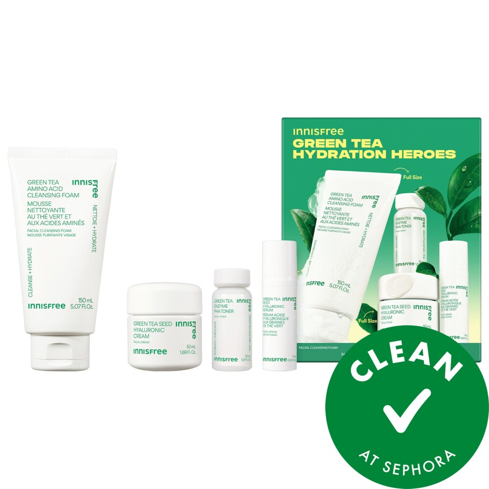 innisfree набор для увлажнения кожи Green Tea Korean Hydration Heroes с гиалуроновой кислотой