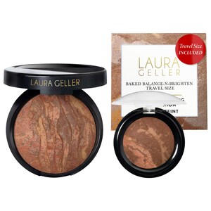 Balance and Brighten Color Correcting Baked Powder Foundation, Full Size + Travel Mini Set