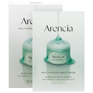 Holy Hyssop Brightening Sheet Mask 5-Pack for Post-Acne Marks with Vitamin A, C, E, and Niacinamide