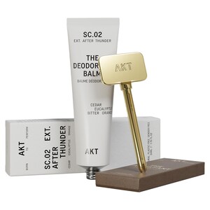 The Deodorant Balm Starter Set SC.02 AFTER THUNDER: cedar, eucalyptus, bitter orange.