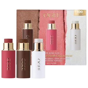 Набор Ogee Crystal Contour Collection: кремовый бронзер, румяна и хайлайтер