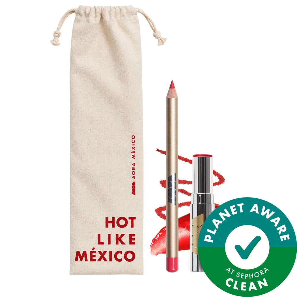 ACARÍCIAME MÁS Chili-infused Solid Lip Serum & HÁBLAME Longwear Lip Liner Duo