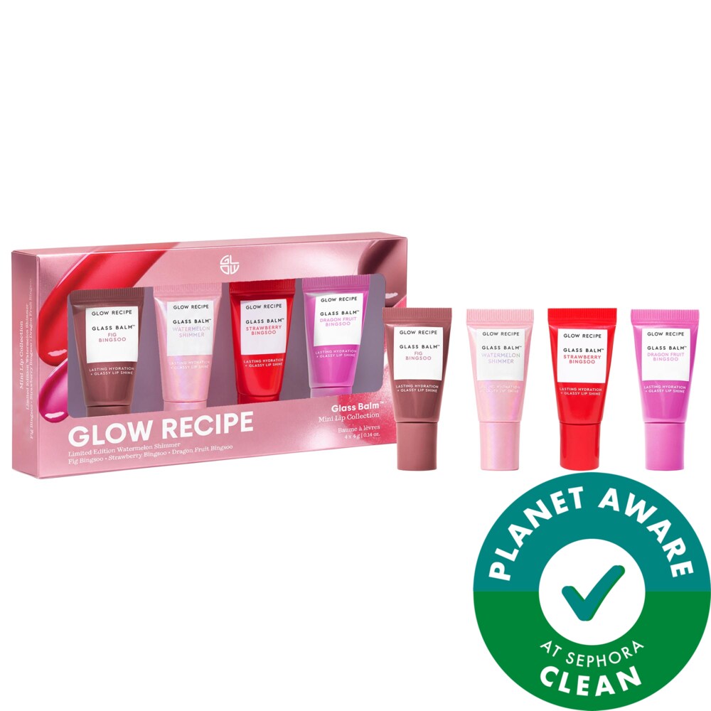 Glass Balm Mini Lip Balm Collection Gift Set for 12-HR Hydration & Shine