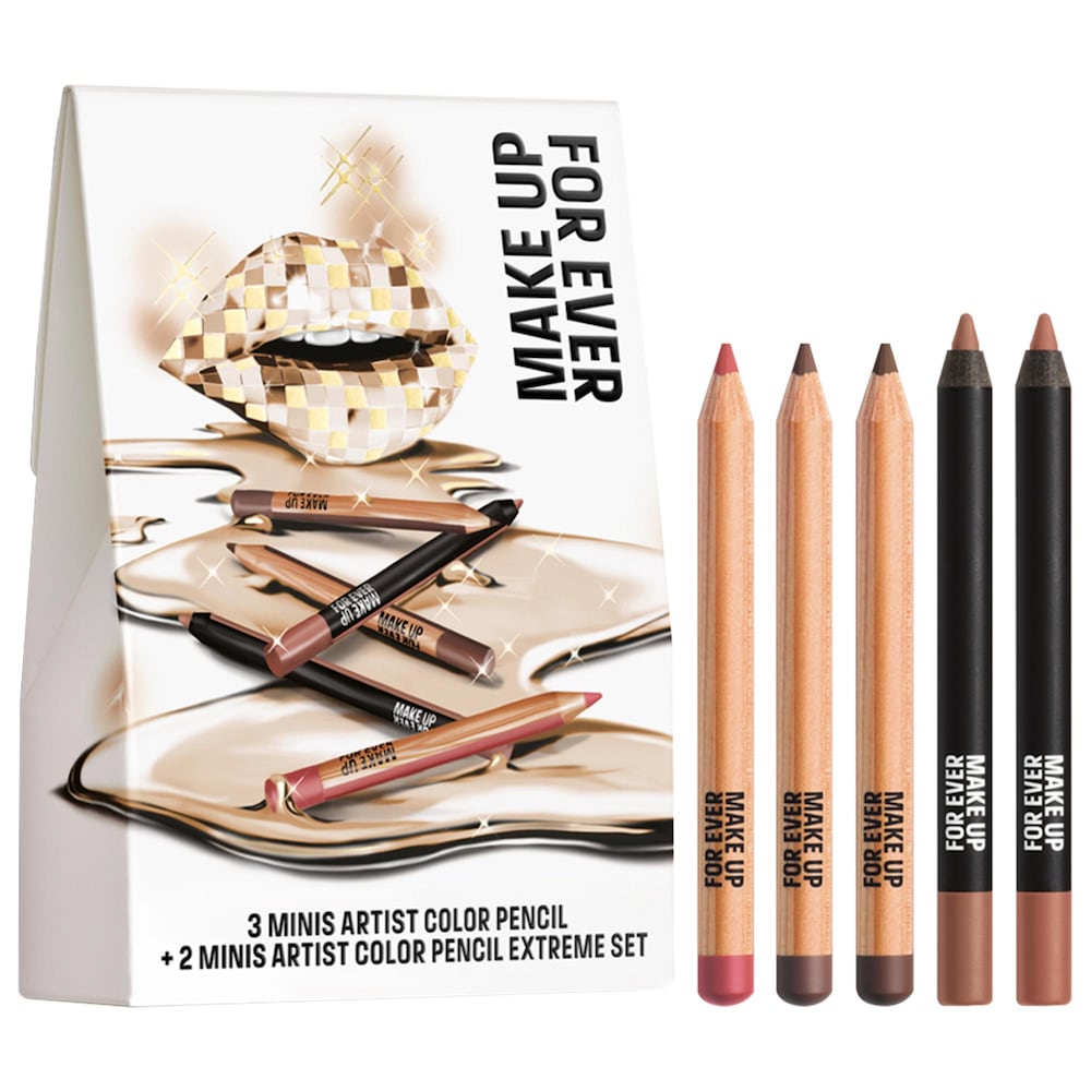 Mini Artist Color Pencil Original & Extreme Long-lasting Lip Liner Set