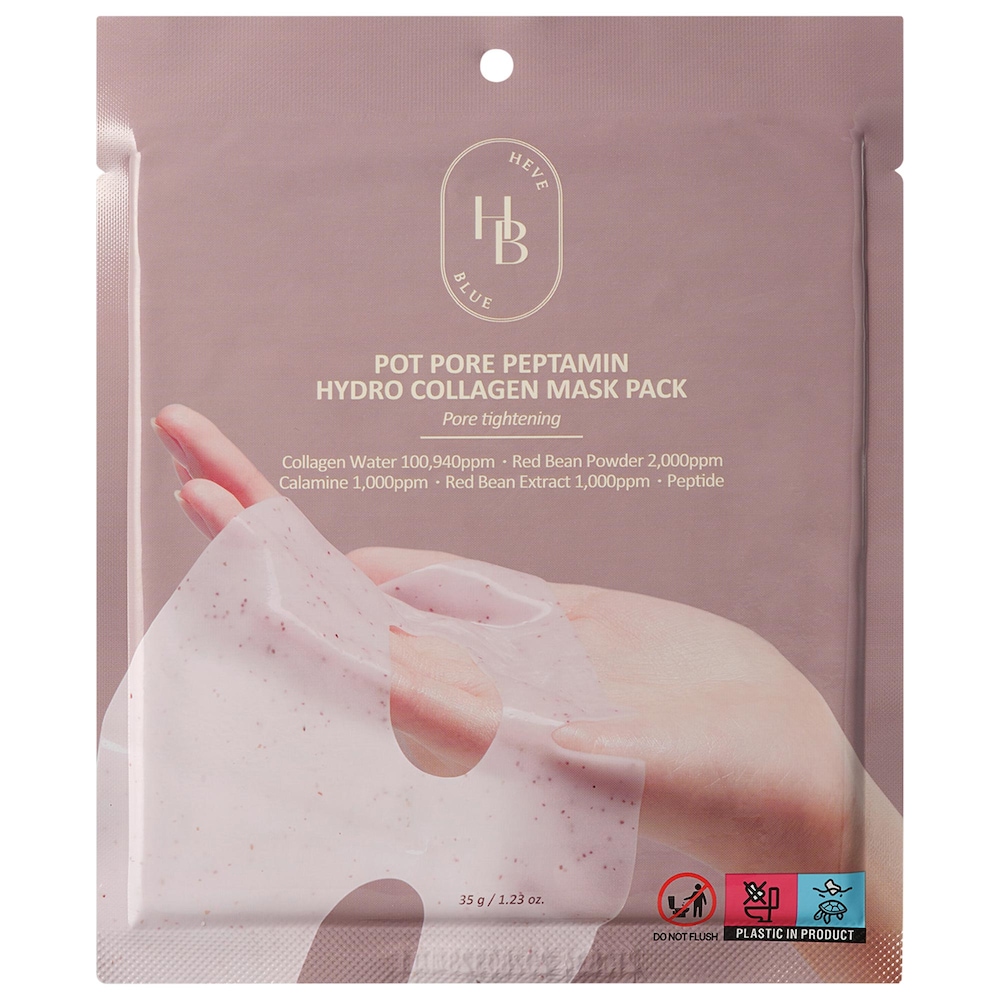 HEVEBLUE маска для лица Pot Pore Peptamin Hydro Collagen 4 шт