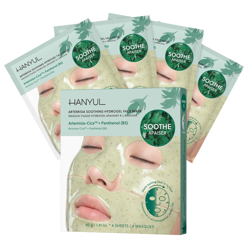 Korean Artemisia Soothing Hydrogel Sheet Mask Set with Centella Asiatica + Panthenol