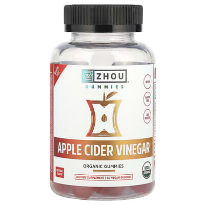 Organic Apple Cider Vinegar Gummies, 60 Vegan Gummies