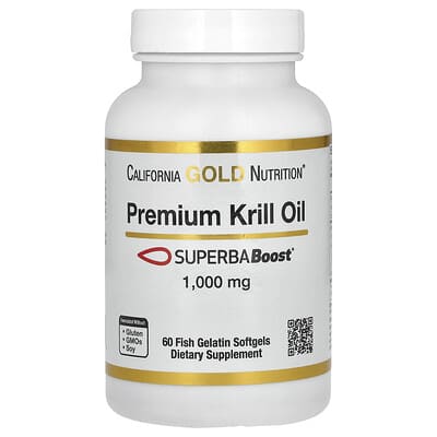 Premium Krill Oil with SUPERBABoost®, 1,000 mg, 60 Fish Gelatin Softgels