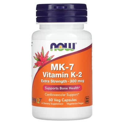 MK-7 Vitamin K-2, 300 mcg, 60 Veg Capsules