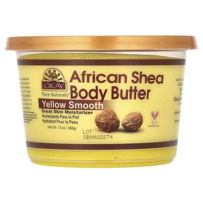 African Shea Body Butter, Yellow Smooth, 13 oz (368 g)