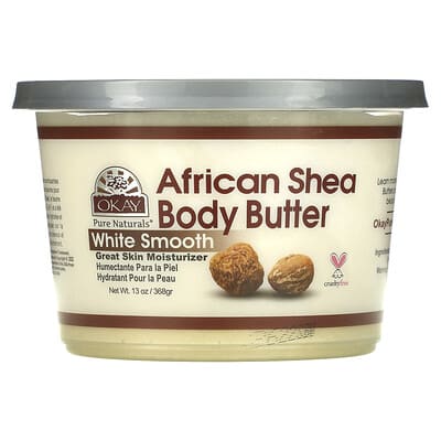 Африканское масло ши для тела, белое гладкое, 13 oz (368 g)