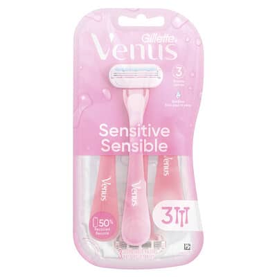 Gillette Venus, чувствительная кожа, 3 одноразовых бритвы