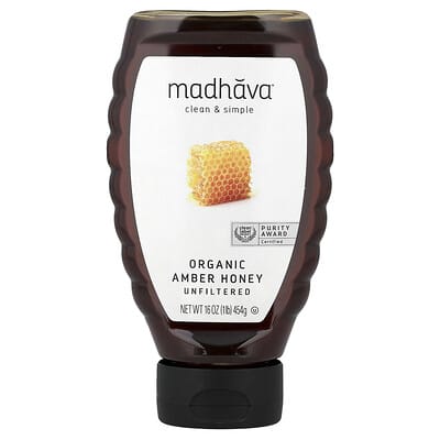 Organic Amber Honey, Unfiltered, 16 oz (454 g)