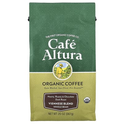 Cafe Altura Органический кофе Viennese Blend, цельное зерно, темная обжарка, 20 oz (567 g)
