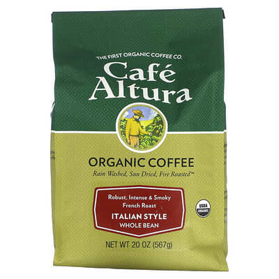 Органический кофе в зернах Cafe Altura Italian Style French Roast 20 oz (567 g)