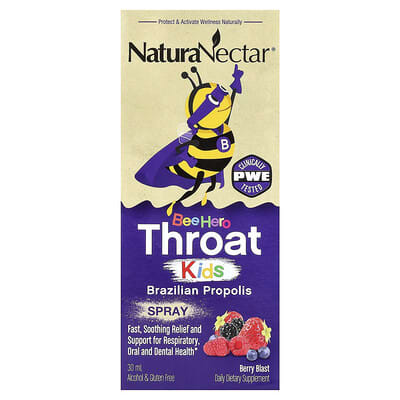 Детский спрей с бразильской прополисом Bee Hero Throat, Berry Blast, 30 ml