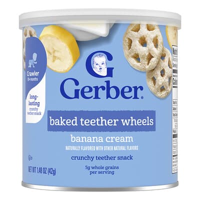 Baked Teether Wheels, 10+ Months, Banana Cream, 1.48 oz (42 g)