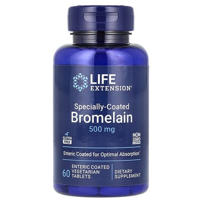 Бромелаин Life Extension, со специальным покрытием, 60 вегетарианских таблеток