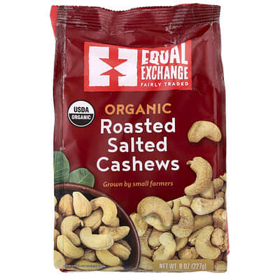 Organic Roasted Salted Cashews, 8 oz (227 g)