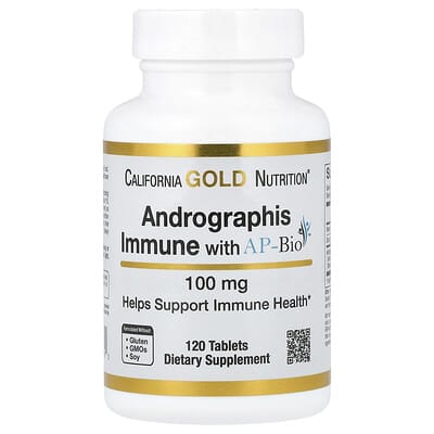 Andrographis Immune с AP-Bio, экстракт андрографиса с витамином C и цинком, 100 mg, 120 таблеток