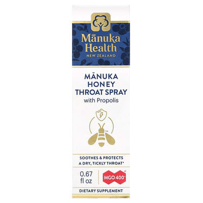 Спрей для горла с медом манука и прополисом, MGO 400+, 0.67 fl oz