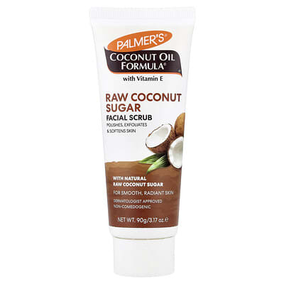 Palmer's Coconut Oil Formula с витамином E, скраб для лица с кокосовым сахаром, 3.17 oz (90 g)