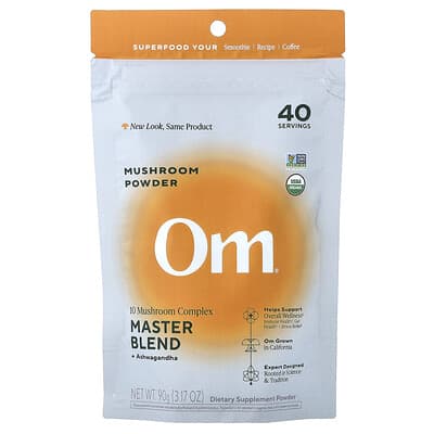 Om Mushrooms порошок грибов Master Blend + Ashwagandha, 3.17 oz (90 g)