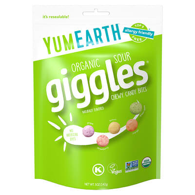 Organic Giggles®, Chewy Candy Bites, Sour, 5 oz (142 g)