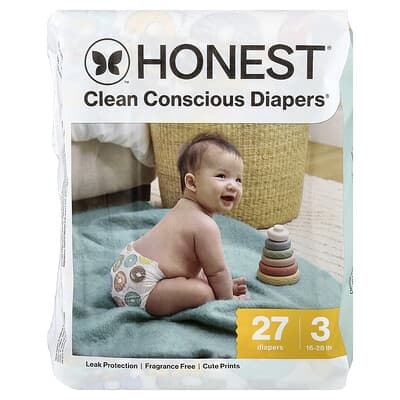 Подгузники Clean Conscious™, Размер 3, 16-28 lbs, Donut Grow Up, 27 шт