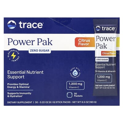 Power Pak, Zero Sugar, Citrus, 30 Stick Packets, 0.22 oz (6.1 g) Each