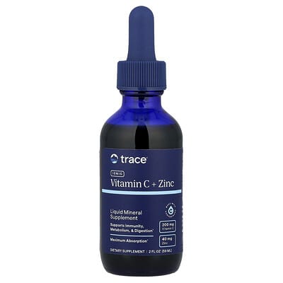 Ионный витамин C + Zinc, жидкая минеральная добавка, 2 fl oz (59 ml)