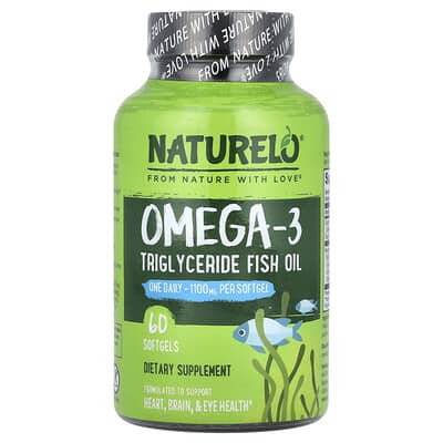 Omega-3 Triglyceride Fish Oil, 1,100 mg, 60 Softgels