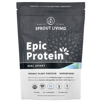 Sprout Living Epic Protein®, органический растительный протеин с суперфудами, 1 lb (456 g)
