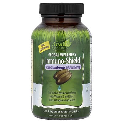 Global Wellness Immuno-Shield® с Sambucus Elderberry, 60 жидких мягких капсул