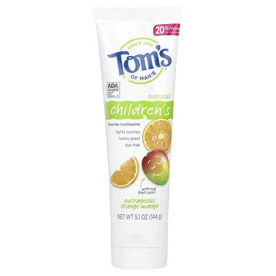 Natural Children's Fluoride Toothpaste, Outrageous Orange Mango, 5.1 oz (144 g)