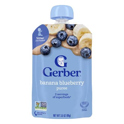 2nd Foods®, Puree, Sitter, Banana & Blueberry, 3.5 oz (99 g)