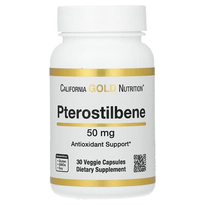 Pterostilbene, 50 mg, 30 растительных капсул