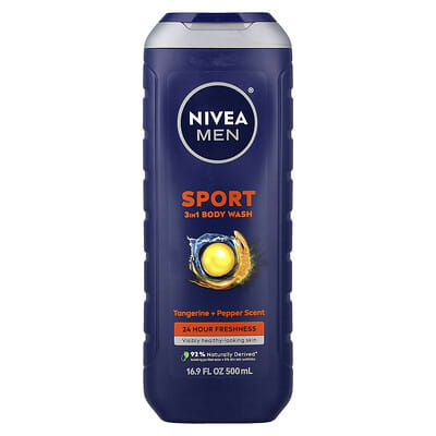 Nivea Мужской 3 в 1 Гель для душа, Манго + Перец, 16.9 fl oz (500 ml)