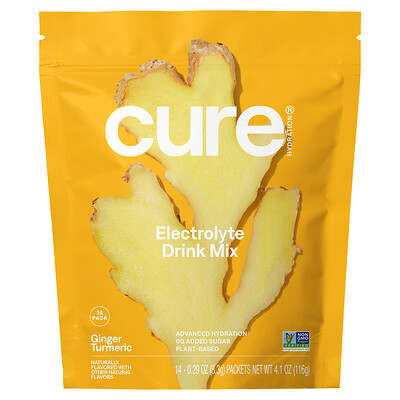 Электролитный микс для гидратации, Ginger Turmeric, 14 пакетиков, 0.29 oz (8.3 g) каждый