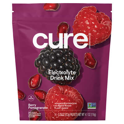 Hydrating Electrolyte Mix, Berry Pomegranate, 14 Packets, 0.29 oz (8.3 g) Each