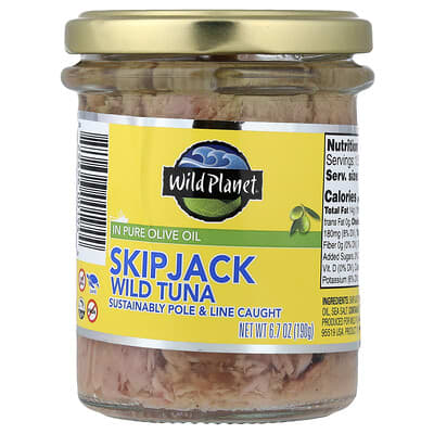 Skipjack Wild Tuna in Pure Olive Oil, 6.7 oz (190 g)
