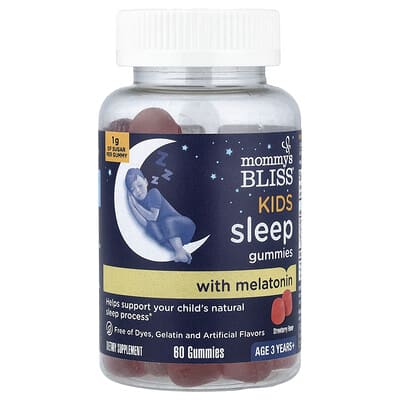 Kids, Sleep Gummies with Melatonin, Age 3 Years+, Strawberry, 60 Gummies