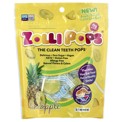 Леденцы The Clean Teeth Pops®, ананас, 3.1 oz