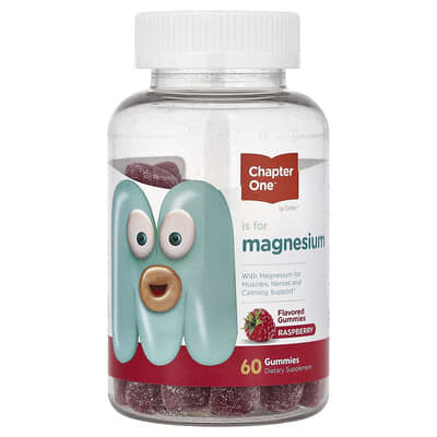 Chapter One, жевательные витамины с магнием, малина, 60 штук (50 mg per Gummy)