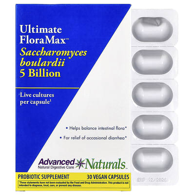 Ultimate FloraMax™, Saccharomyces Boulardii, 5 миллиардов, 30 веганских капсул