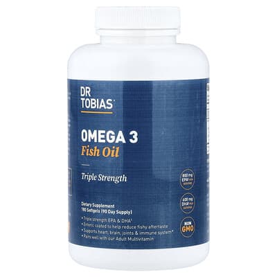 Рыбий жир Omega 3, Triple Strength, 180 мягких капсул