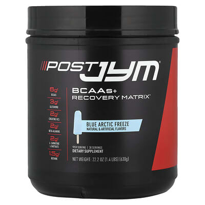 Post JYM®, BCAA + матрица восстановления, Blue Artic Freeze, 1.4 lbs (630 g)