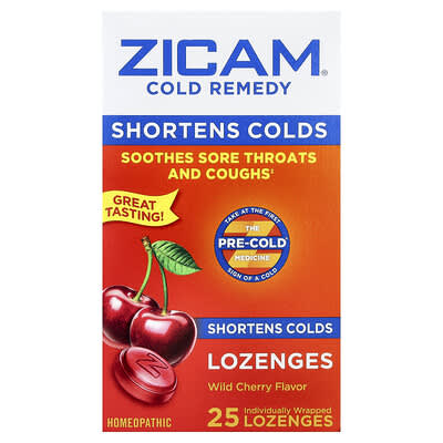 Леденцы от простуды Zicam Wild Cherry, 25 шт