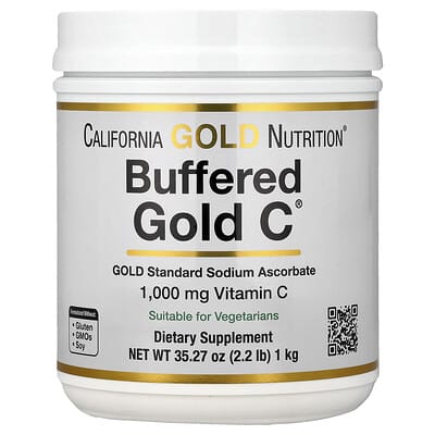 Buffered Gold C®, Non-Acidic Vitamin C Powder, Sodium Ascorbate, 2.2 lb (1 kg)