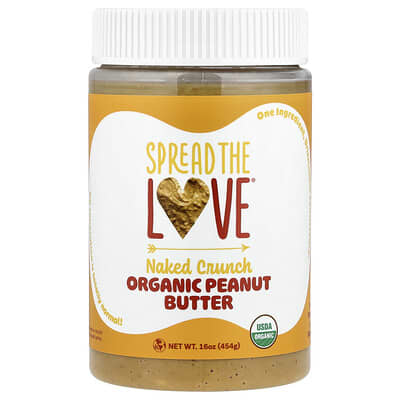 Organic Peanut Butter, Naked Crunch, 16 oz (454 g)